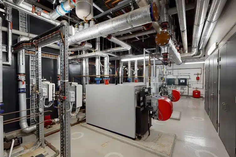 Virtuaalinen kierros teknisessä tilassa – seinänsisäisten putkistojen tarkastelu Experium 3D-tilaskannaus mallissa.